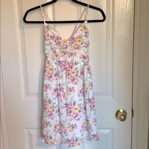 Forever 21. White tank dress with pink and yellow flowers. Size M.